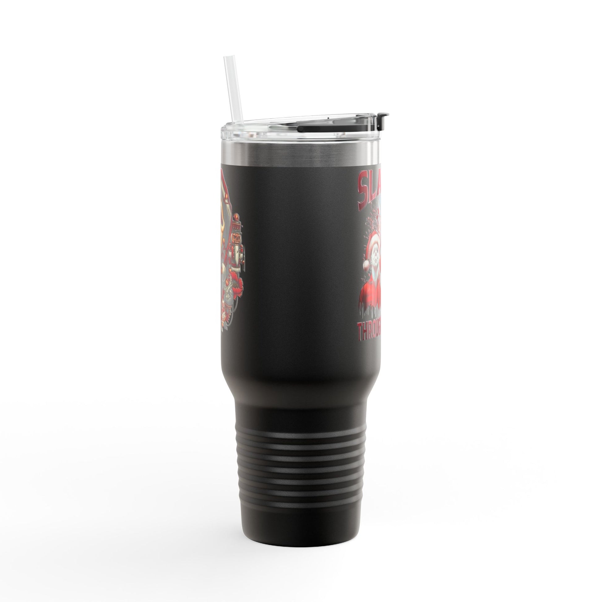Travel Mug  "Slashin' Through the Snow" 40oz Insulated Christmas Tumbler Printify