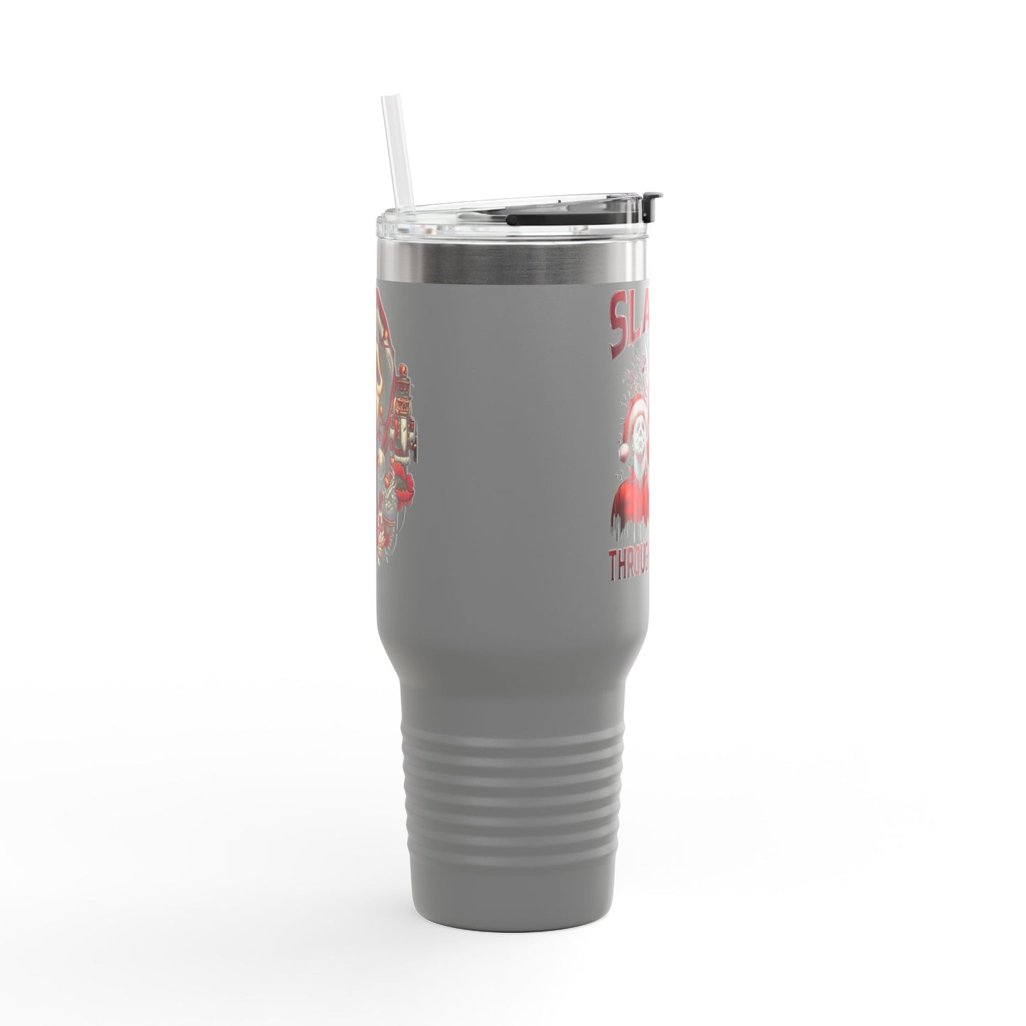 Travel Mug  "Slashin' Through the Snow" 40oz Insulated Christmas Tumbler Printify