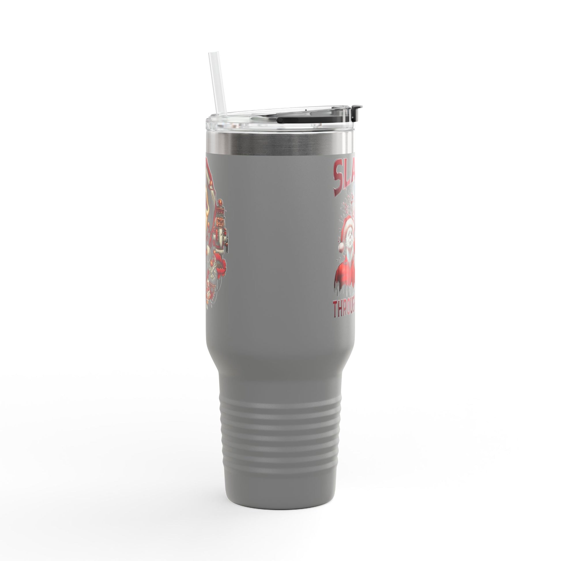 Travel Mug  "Slashin' Through the Snow" 40oz Insulated Christmas Tumbler Printify