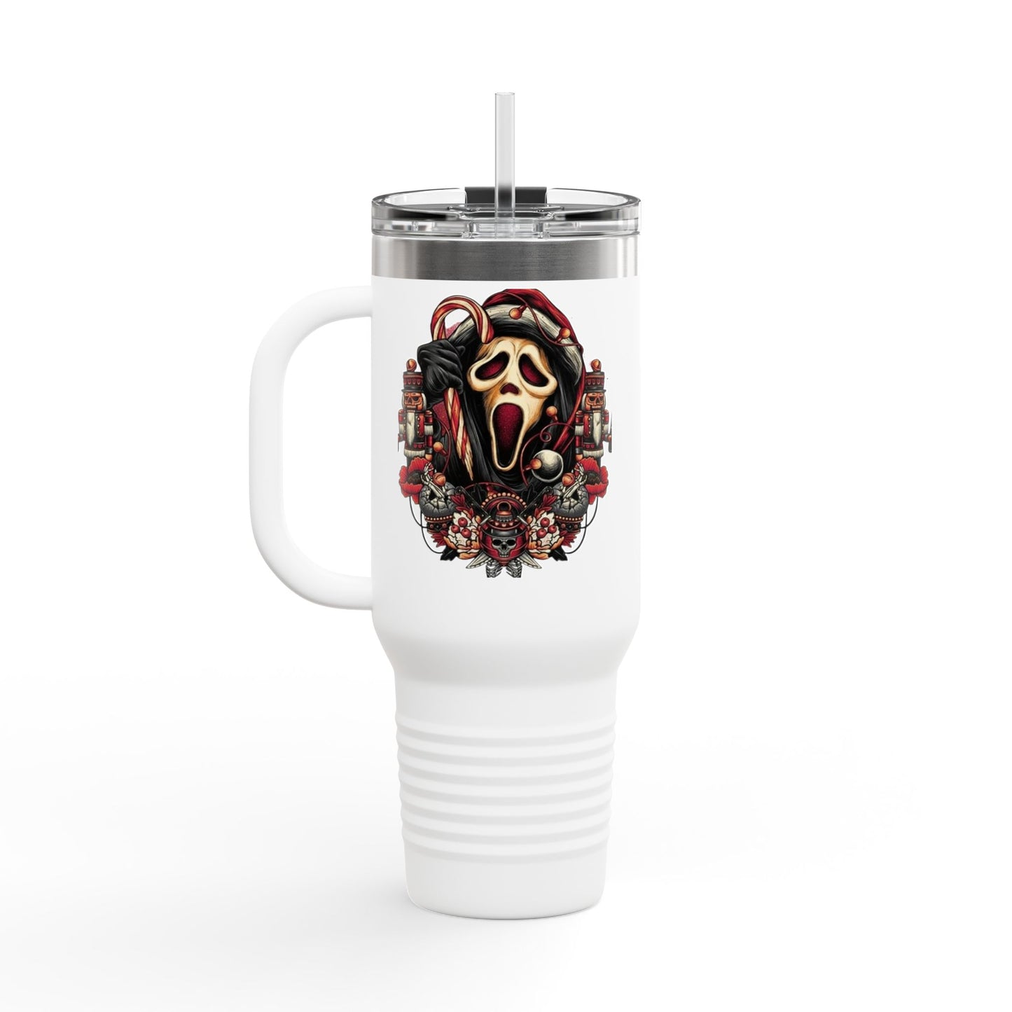 Travel Mug  "Slashin' Through the Snow" 40oz Insulated Christmas Tumbler Printify